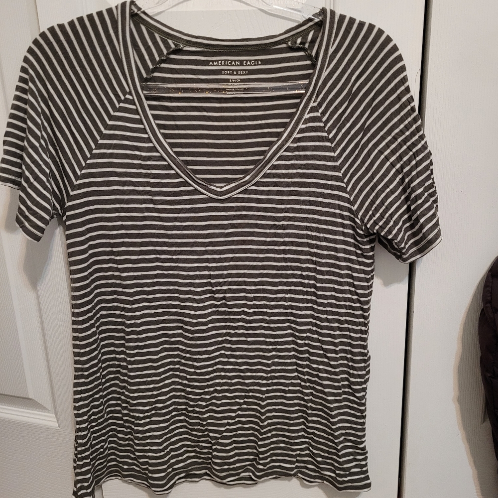 small striped american eagle shirt